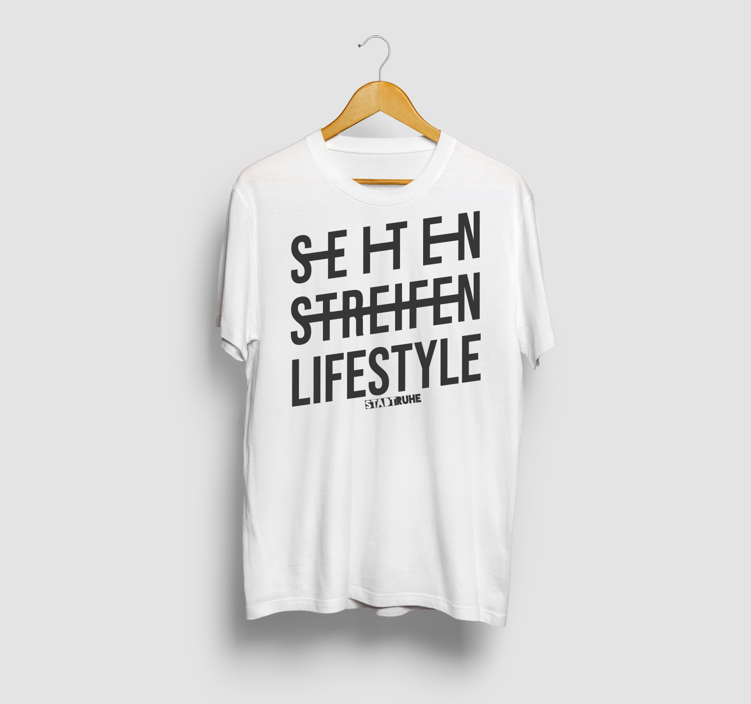 T-Shirt – SEITEN STREIFEN LIFESTYLE Weiß (Unisex)